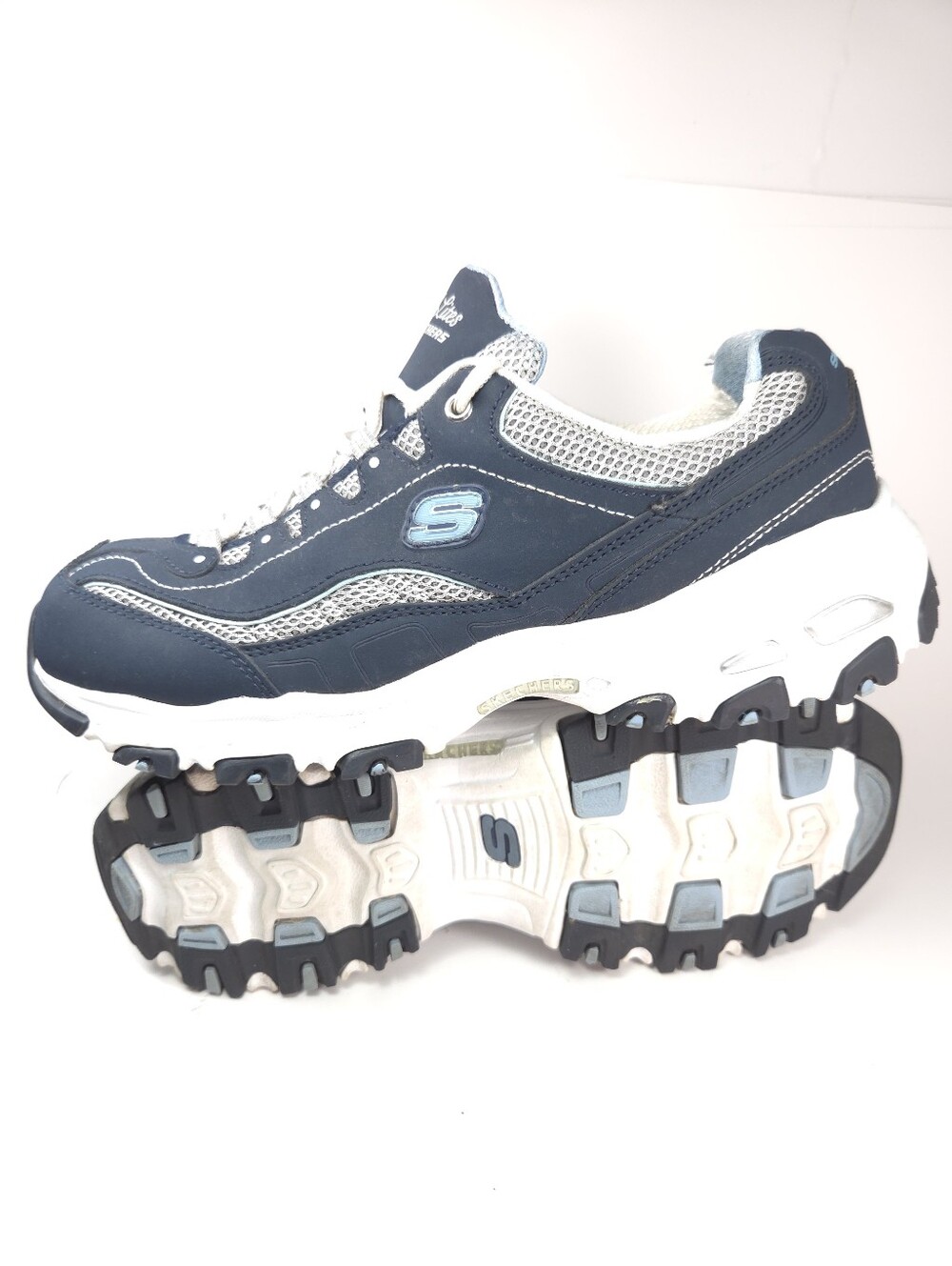 Skechers D’Lites Life Saver Navy & Light Blue Sneakers Sz 9.5 - Picture 12 of 16
